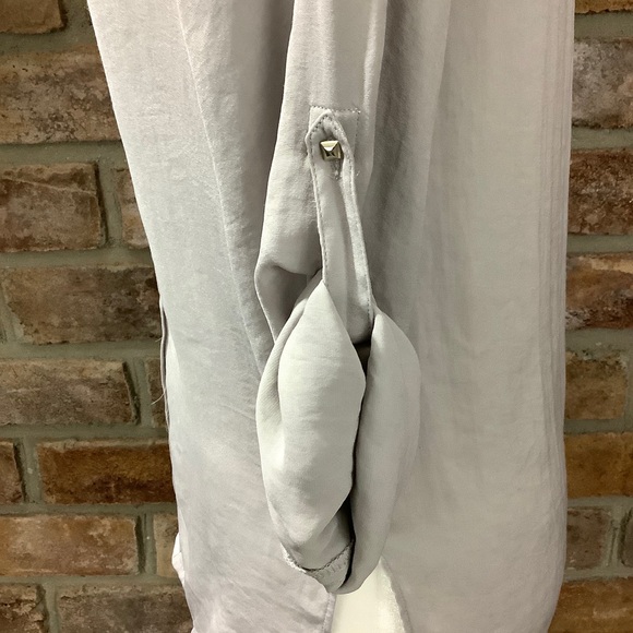 ZARA BASIC Light Gray V-Neck Top 186 - Picture 6 of 10